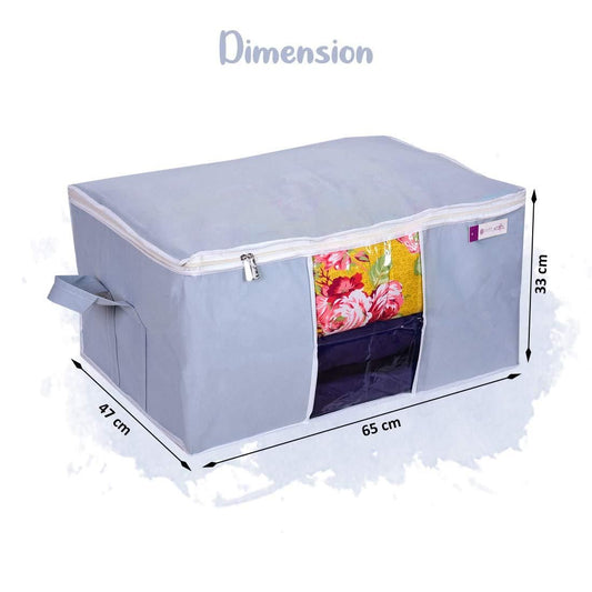 UnderBed Blanket Storage Bag with Handles (Pack of 2) – Non-Woven Fabric, Transparent Window