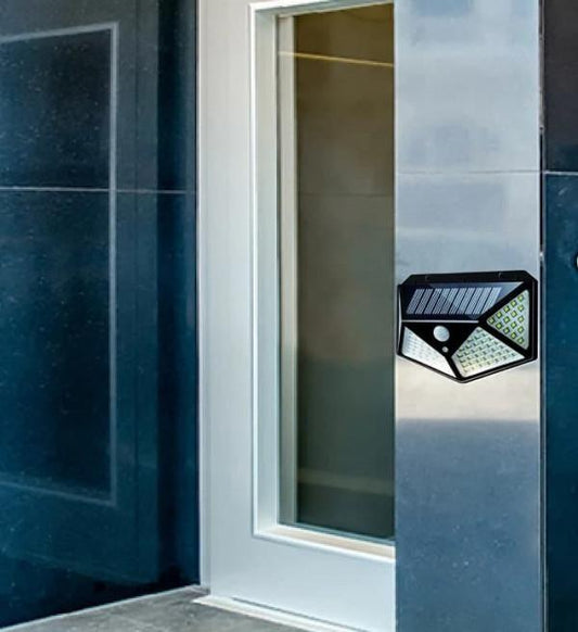 Bright Solar Wireless Security Motion Sensor Light | 100 LED Outdoor Waterproof Wall Light for Home, Garden & Pathways