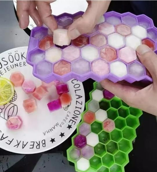 Ice Cube Maker Tray (Pack of 2) – Silicone, BPA Free, Assorted Colors