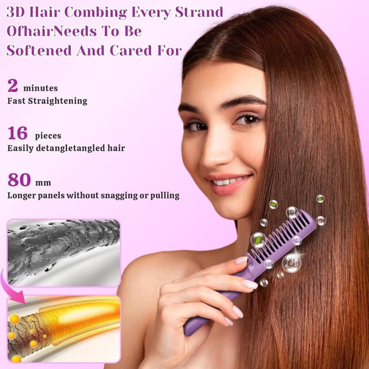Meneflix Portable Mini Hair Straightener – Cordless Rechargeable Hot Comb for Quick Styling