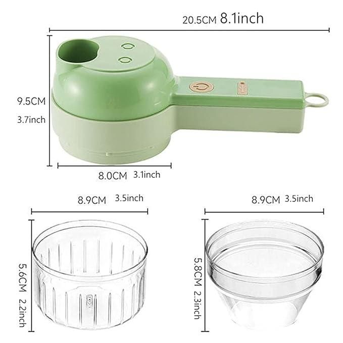 4 in 1 Portable Electric Vegetable Cutter Set | Wireless Food Processor & Mini Electric Chopper for Garlic, Onion, Chili, Ginger & Meat