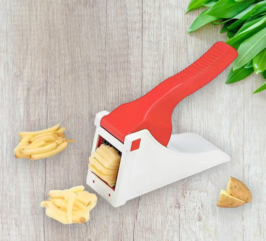 Heavy Duty Vegetable Manual Chopper & Chipser | Potato Finger Chips & French Fries Cutter with Container (Plastic, Assorted Colors)