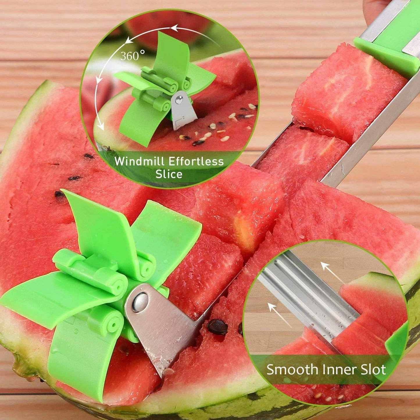 Stainless Steel Watermelon Slicer & Cutter | One-Push Automatic Fruit Cube Maker (Pack of 1, Random Color)