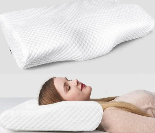 Foam Pillow for Neck Pain Relief – Memory Foam, Ergonomic Support, White (Pack of 1)