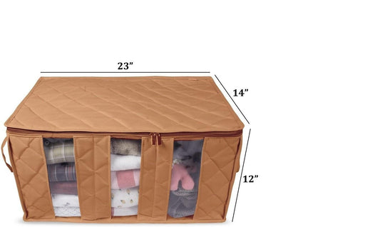 3-Compartment Charcoal Organizer – Antibacterial Bamboo Charcoal, Foldable Storage Box (62L)