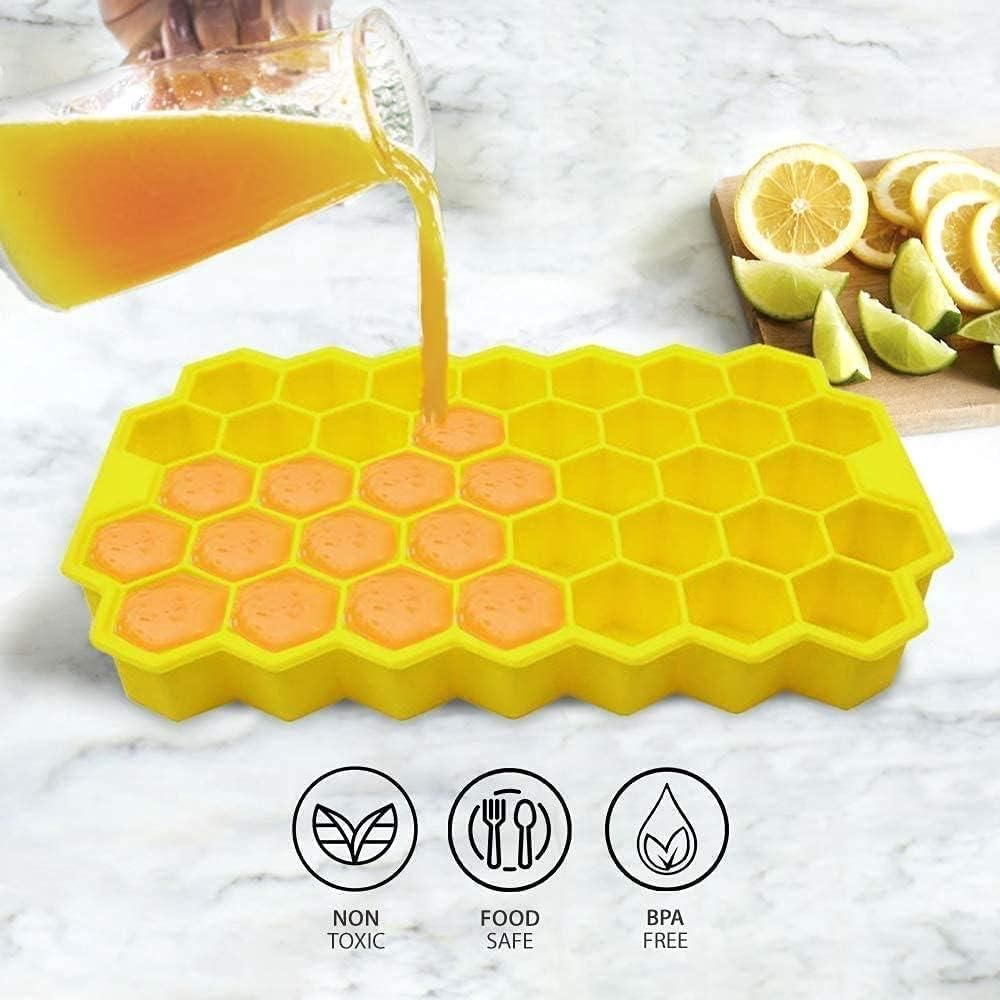 Ice Cube Maker Tray (Pack of 2) – Silicone, BPA Free, Assorted Colors